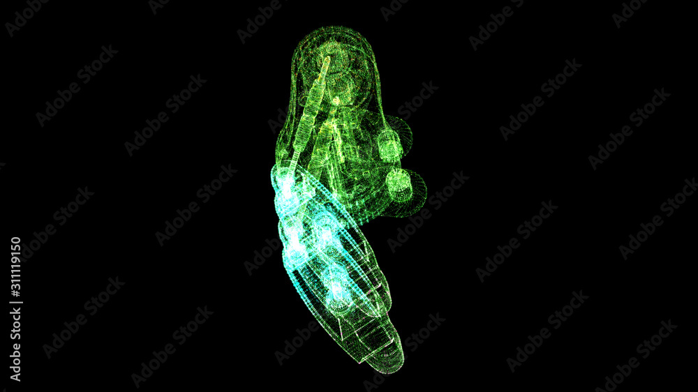 Aufkleber Futuristic user interface head up display Holographic electromagnetic mechanical system and digital data telemetry information display for digital background computer desktop display screen