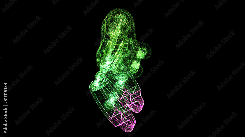 Aufkleber Futuristic user interface head up display Holographic electromagnetic mechanical system and digital data telemetry information display for digital background computer desktop display screen