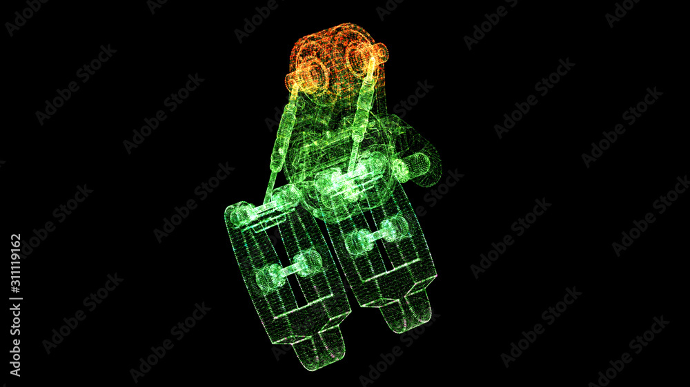 Leinwandbilder Futuristic user interface head up display Holographic electromagnetic mechanical system and digital data telemetry information display for digital background computer desktop display screen