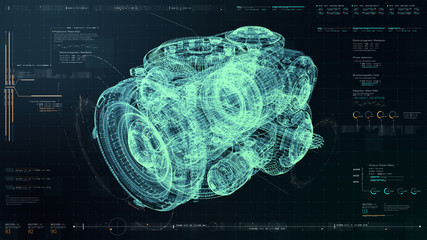 Futuristic user interface head up display Holographic electromagnetic mechanical system and digital...