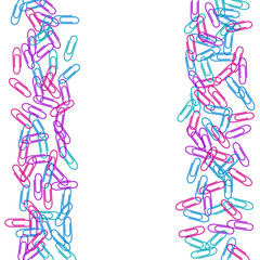 Stationary paperclips isolated on white background