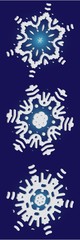 Set of christmas paper snowflakes on blue background.