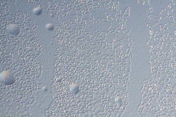 Frozen condensation on the window