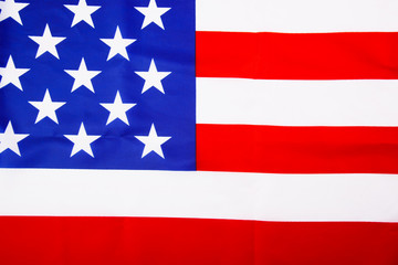 President's Day Concept, flat lay top view, America Flag Background