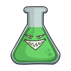 Evil science test tube cartoon