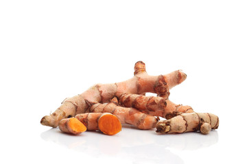 turmeric isolated on white background.