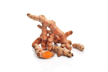 turmeric isolated on white background.