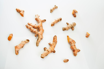 turmeric isolated on white background.