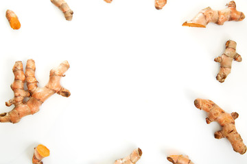 turmeric isolated on white background.