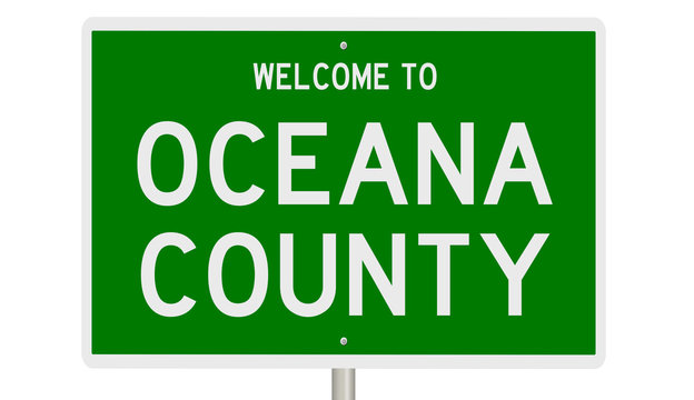 Rendering Of A Green 3d Highway Sign For Oceana County