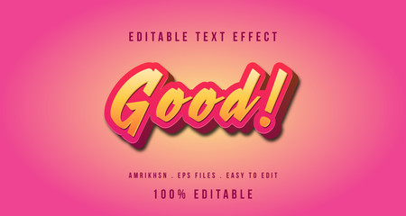 3D red cartoon text effect, editable text	