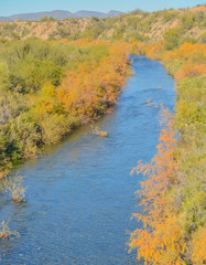 Agua Fria River in the southwest desert of Peoria, Maricopa County, Arizona USA