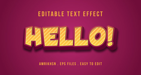Hello text effect, editable text