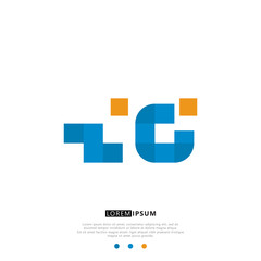 ZG Z G Logo Monogram with Blue and yellow Colors. modern letter logo design