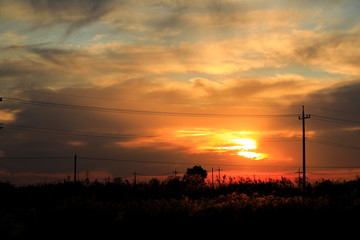 Obraz premium 노을이 아름다운 가을 풍경