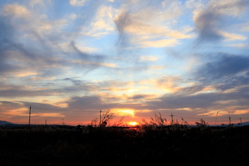 노을이 아름다운 가을 풍경