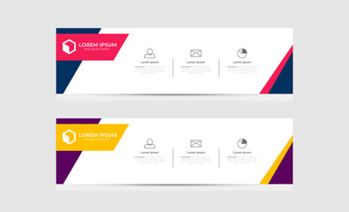 Banner background design abstract vector template. Set of banner background isolated vector for print, display, promotion and advertisement.