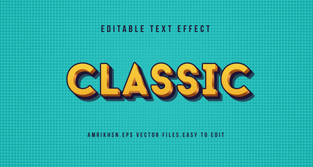 3D classic text effect, editable text