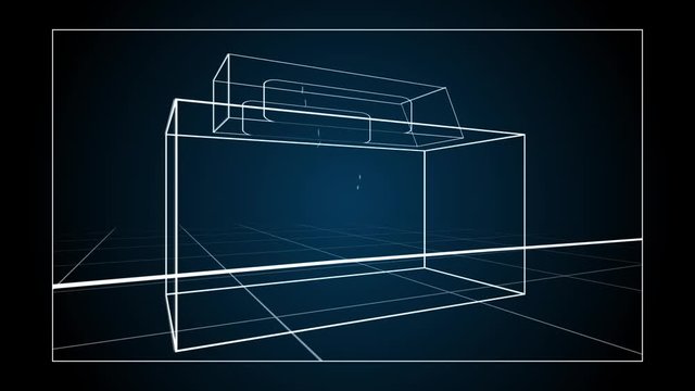 animation of connecting optical fiber, fibre cables in machine. infographics. two optical fibers being conected in a device. Making connection.