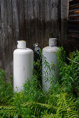 Propane tanks on a rural New Hampshire home