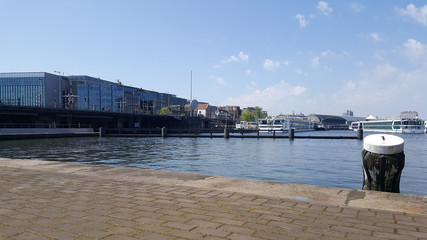 harbor of Amsterdam with boats