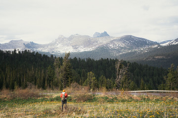 hiking in the mountains