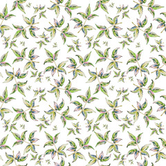 Watercolor Seamless Foliage Pattern 