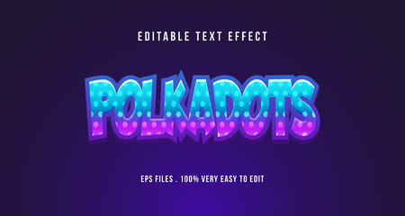 Fototapeta premium Cartoon game polka dots text effect, editable text