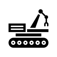 Robotic car vector, Future technology solid design icon