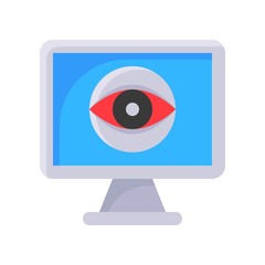 Iris recognition vector, Future technology flat design icon