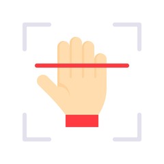 Obraz premium Electronic fingerprint recognition, Future technology flat design icon