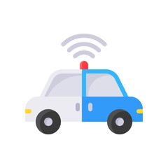 Autonomous vehicle vector, Future technology flat design icon