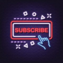 subscribe neon signboard