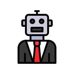 Robot vector, Robotics related filled design icon