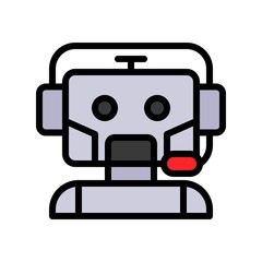 Robot vector, Robotics related filled design icon