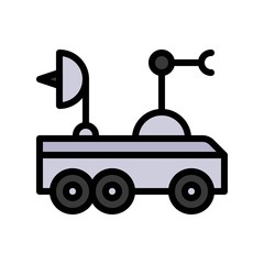 Robot navigation vector, Robotics related filled design icon