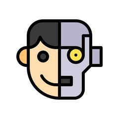 Humanoid vector, Artificial related filled design icon