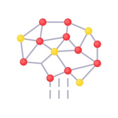 Neural network vector, Artificial related flat design icon