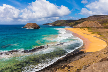 Beautiful view of Lion beach (Praia do Leão) in Fernando de Noronha, Brazil
