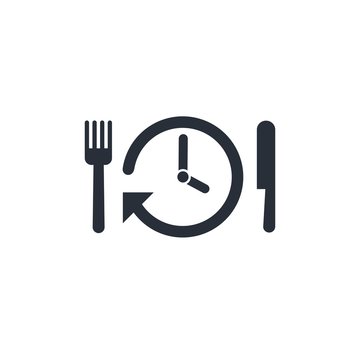 Food schedule sign. Vector icon on a white background.