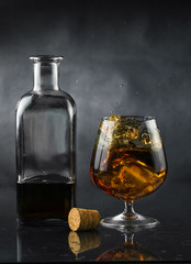 Spray in cognac glass