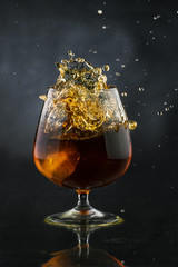 Spray in cognac glass
