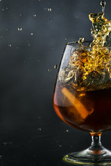 Spray in cognac glass