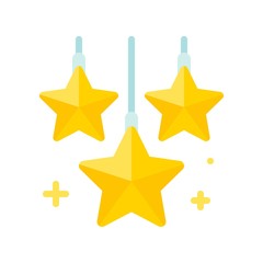 Christmas lights flat style icon, vector illustration