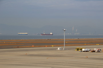 The ships which is seen from Centrair in Nagoya city