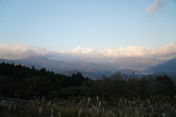 蛇越展望所から見える由布院盆地の風景