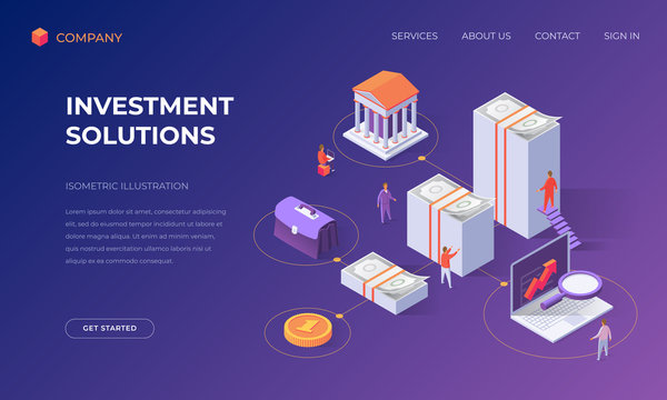 Landing page for investment solutions