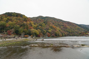 渡月橋（嵐山）の紅葉　京都