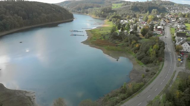 Gummersbach Germany lake aerial photography