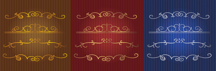 ゴージャスな金フレームのセット　アンティーク、シック、コピースペース、ラグジュアリー、ビンテージ、